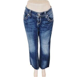 Vigoss Women's Blue Stone Wash Classic New York Slim Boot Cut Jeans Size 16